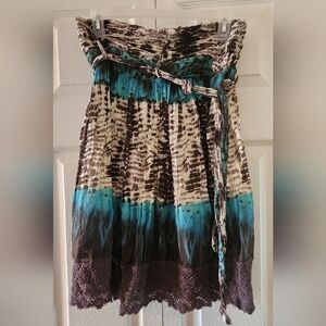 Tie Dye Skirt Boho Summer Festive Lace
